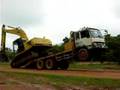 Amazing unloading excavator