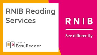 Access RNIB Reading Services, with the FREE EasyReader App!
