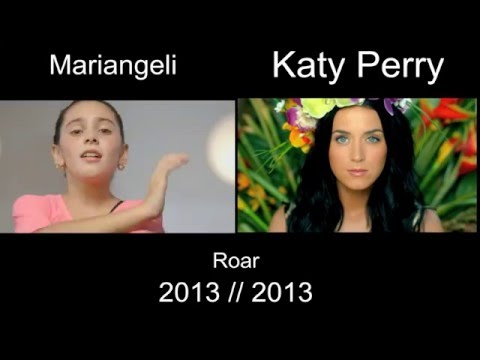 Katy Perry - Roar : 10 year-old Mariangeli and Katy Perry Official (Side by Side)