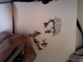 abstract pensive face sketch