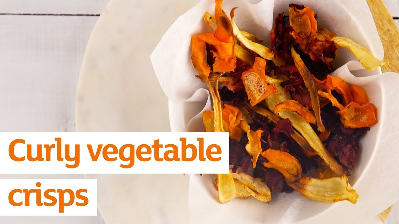 Curly wurly vegetable crisps