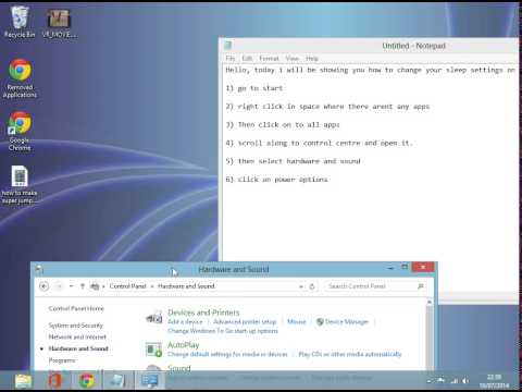 how to adjust sleep time on windows 8