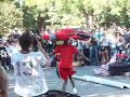 Amazing spins on a mans head