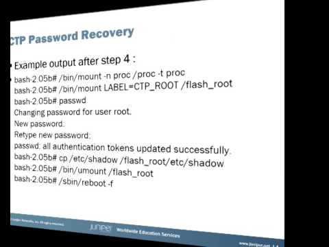 how to recover juniper password
