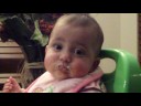 Lexi making her new favorite face while eating Lexi making her new favorite face while eating