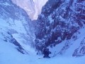 descente du couloir de l'Infernet à ski/surf