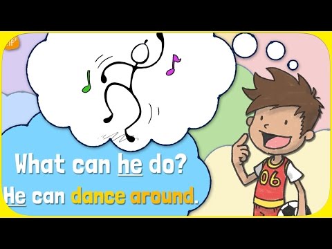 Action Verbs, Pattern Practice 1 and Sentence Formation for Kids (What can s/he do?)