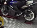 Suzuki RGV 500 on rolling road warm up 120bhp