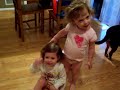 Maddie and Josie pretend to be dogs