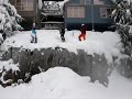 Sick cliff drop in Creekside, Whistler