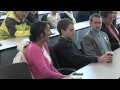 Brian Lamb interacts with students in a Media and Politics 'master class.'