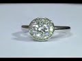 Pave set Princess cut diamond engagement ring setting in 14K White Gold (0.31 tcw.)  ES394