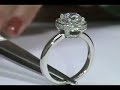 Pave set Princess cut diamond engagement ring setting in 14K White Gold (0.31 tcw.)  ES394