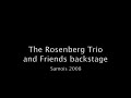 the rosenberg trio & tim kliphuis, david reinhardt and fijkeli prisor rehearse and jam backstage before show at the samois festival 2008, on sunday june 29th,2008.