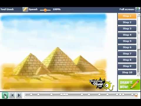how to draw egyptian pyramids