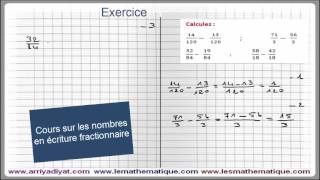 Maths 5ème - Les nombres en écriture Fractionnaire Exercice 3