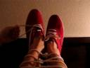 The unlacing of my red Keds Champs / shoe play