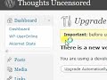 Wordpress 2.7 RC1 is out now, you can finally get the 2.7 without the beta bugs. Go ahead and download it, upload it, and test it out. As for the final release it will be on Thursday, December 4, 2008 at around 8PM Eastern Time. For more information, follow the listed links below. Wordpress 2.7 RC1 Download and info blog wordpress.org Source of Wordpress 2.7 final release en.blog.wordpress.com Source of preview blog www.thoughtsuncensored.com More detailed information en.blog.wordpress.com and scroll down until you see 