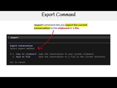 Claude Code Essentials - Export Command