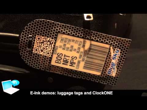 E-Ink luggage tags and Twelve24 ClockONE wall clock