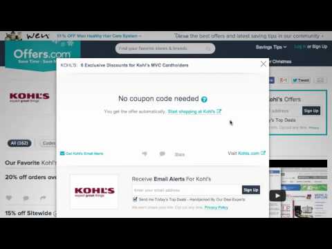 VIDEO Save Big Using Coupon Codes on Kohl's, Length: 0:50