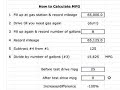 How to Calculate MPG and increase percentages