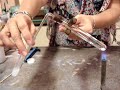 Heating of ammonium carbonate