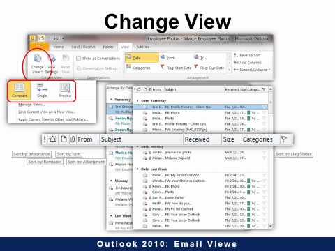 how to adjust outlook view