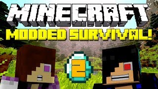 Minecraft: Modded Survival Let's Play - Episode 2: Shaders Mod is Amazing