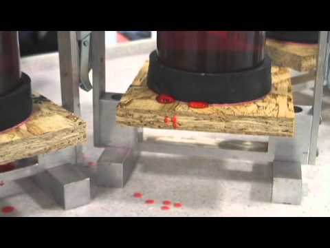 AdvanTech® Flooring Moisture Resistance Demo (Red Dye)