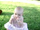 i was trying to get her to say dada but all she did was look at me and mouth the word lol... silly girl!!