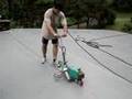 PVC single-ply flat roof installation -  Hot Air Welding of IB Roofing Membrane