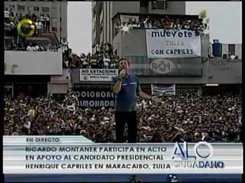 Ricardo Montaner canta en el cierre de campaña de Capriles Radonski en el Zulia