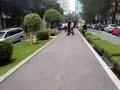 oficinistas en la ciclopista