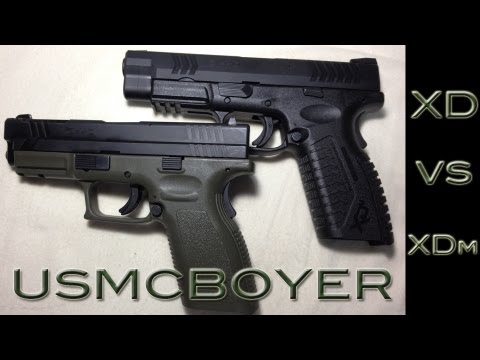 xd - A side by side view of the Springfield XD40 and the XDm40. Check my page for a full review of the XD and check back soon for a full review of the XDm www.hor...