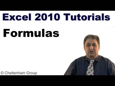 formula - http://www.cheltenhamtutorials.com Excel 2010 Foundation training course. Learn how to use formulas in an Excel workbook. EXCEL 2010 - FORMULAS - Creating fo...