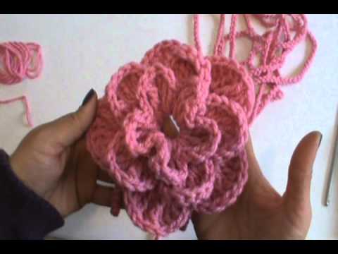 4 DE 4 COMO TEJER BUFANDA DECORATIVA DE FLOR GANCHILLO CROCHET