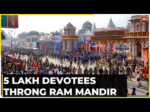 Draped In Saffron, Devotees Swarm Ram Mandir: Security Beefed Up In Ayodhya For Day 2 Of Darshan