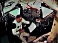 Buzz Aldrin inside the eagle lunar lander