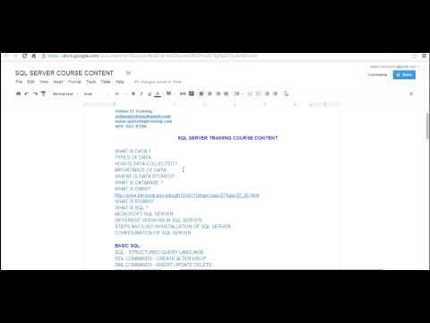 Vineela - Course content: http://www.qatestingtraining.com/sql-server/ Introduction to data, Importance of data, ways to store data , introduction to SQL , DBMS , RDBM...