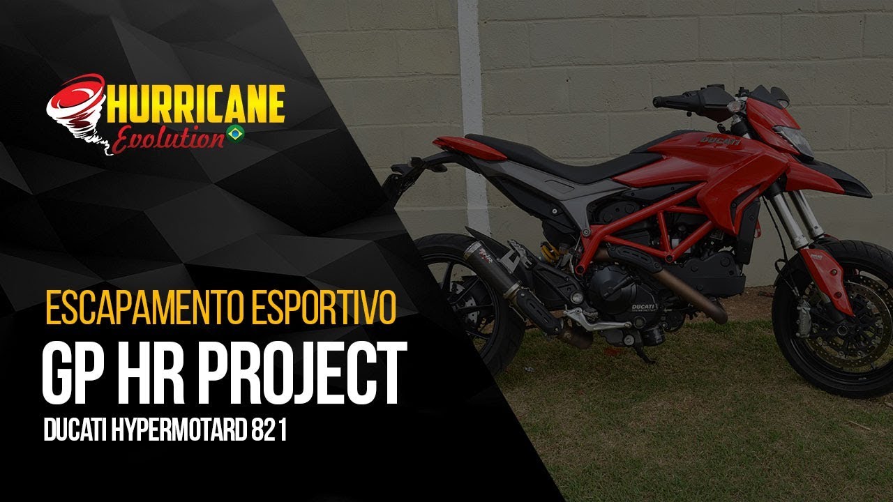 Capa do vídeo  Escapamento GP HR Project Carbon - Ducati Hypermotard 821 2015 a 2018