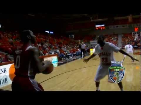 Eastern Kentucky's Marcus Lewis goes full-extension for alley-oop slam