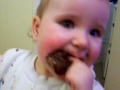 My lil sis covered in CHOCOLATE CAKE! ;P