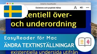 Hur du ändrar textinställningar – EasyReader för Mac (10.15 Catalina)