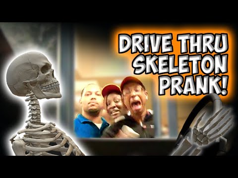 Funny Drive Thru Skeleton Driver Prank