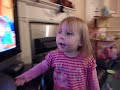Isobella doing a happy birthday dance for Kieran