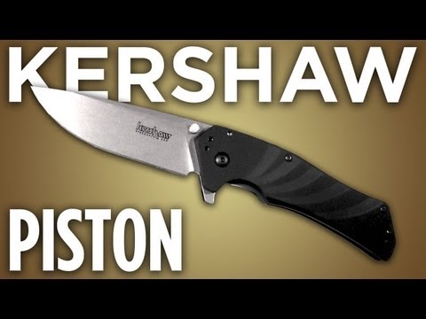Kershaw Piston 1860 Assisted Opening Knife (3.5" Stonewash Plain)