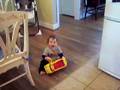 Jack playing with the school bus