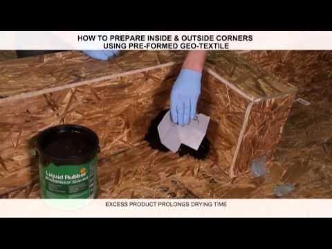 Liquid Rubber applied using pre-formed Geo-Textile Corners