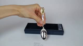 Серебряная чайная ложка с позолотой «Дева»